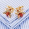 Bee shaped metal cufflinks - with crystalsCufflinks