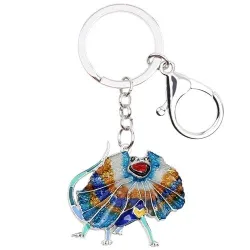 Emaille hagedis met franjes - metalen sleutelhangerSleutelhangers