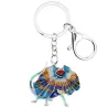 Enamel frilled lizard - metal keychainKeyrings