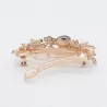 Rhinestone elegant black crystal hair clip - barrette leaf flower design -