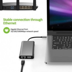 USB type-C - HUB type-C naar HDMI 4K VGA-adapter - RJ45 Lan Ethernet - SD - TF - 3,5 mm jackHDMI-schakelaars
