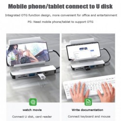 USB HUB-C HUB-adapter - 6 in 1 USB-C naar USB 3.0 HDMI - splitterHDMI-schakelaars