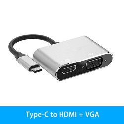 USB type-C - HUB type-C naar HDMI 4K VGA-adapter - RJ45 Lan Ethernet - SD - TF - 3,5 mm jackHDMI-schakelaars