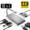 USB type-C - HUB type-C naar HDMI 4K VGA-adapter - RJ45 Lan Ethernet - SD - TF - 3,5 mm jackHDMI-schakelaars