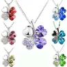 Four-leaf clover pendant - metal necklace
