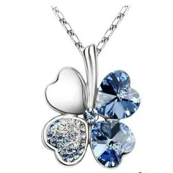 Four-leaf clover pendant - metal necklace