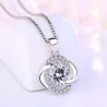 Crystal four-leaf clover - 925 sterling silver necklace - 45cm