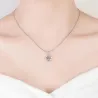 Crystal four-leaf clover - 925 sterling silver necklace - 45cm