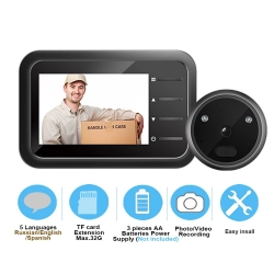 Doorbell peephole camera - auto-record - night vision - home security