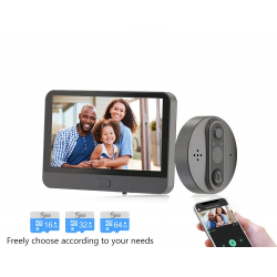 Smart video deurbel - met kijkgaatje / PIR bewegingsdetectie / APP / WiFi - afstandsbedieningBeveiligingscamera's
