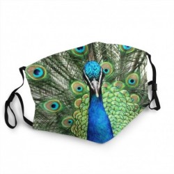 Protective face / mouth mask - reusable - waterproof - green peacock print