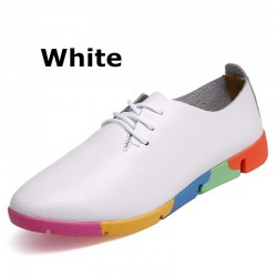 Fashionable leather loafers - with rainbow soles - unisex
