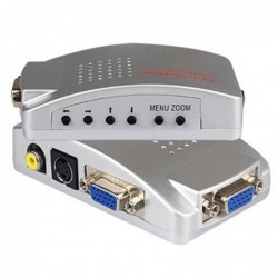PC-signaalomzetterbox - adapter - VGA naar TV AV RCA - NTSC PALHDMI Switcher