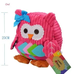 Pluche schoolrugzak - roze uilTassen