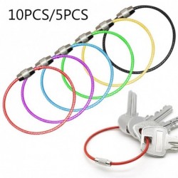 Durable stainless steel wire keychain -  ring connector - hanging cable - 5/10 pieces