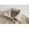 Vintage woolen beige jacket - with pockets / belt / buttons