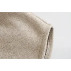 Vintage woolen beige jacket - with pockets / belt / buttons
