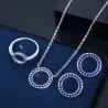 Love pendant - necklace and earrings set for women - classic cubic zirconia crystal