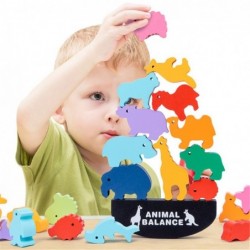 Houten balansblokken - zeeleven / wild leven / dinosaurussenleven - educatief speelgoedHouten