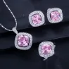Elegante sieradenset - ketting / oorbellen / ring - met saffier - sterling zilverHalskettingen