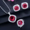 Elegante sieradenset - ketting / oorbellen / ring - met saffier - sterling zilverHalskettingen