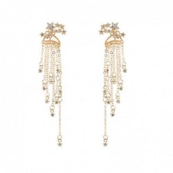 Long crystal earrings for women - gold / silver - stylish