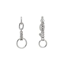 Lange zilveren oorbellen - mini hartvormige hanger / ketting / cirkelsOorbellen