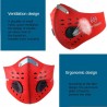 PM25 - masque protecteur buccal / facial - double valve d'air - anti bactérien / anti pollution