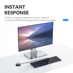 Desktop doorvoertule - USB 3.0 HUB type-C - high speed splitter - met SD / TF / hoofdtelefoon / microfoon adapter - voor PCHubs