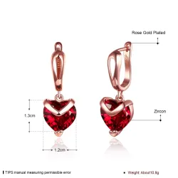 Luxe oorbellen met rood kristal hartjeOorbellen