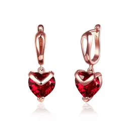 Luxe oorbellen met rood kristal hartjeOorbellen