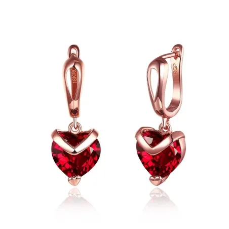 Luxe oorbellen met rood kristal hartjeOorbellen