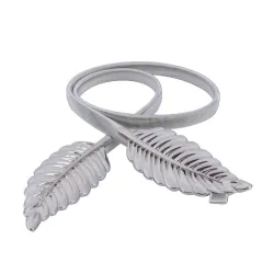 Ceinture extensible avec boucle feuille en métal