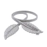 Stretch belt with metal leaf buckleBelts