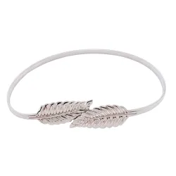 Ceinture extensible avec boucle feuille en métal