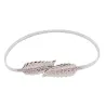 Stretch belt with metal leaf buckleBelts