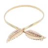 Stretch belt with metal leaf buckleBelts