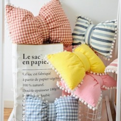 Nordic style bow shaped pillow - strawberry / watermelon / pineapple / lemon printing