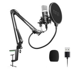 Microphone à condensateur Podcast - PC professionnel streaming cardioïde - kit - USB - 192kHZ/24bit