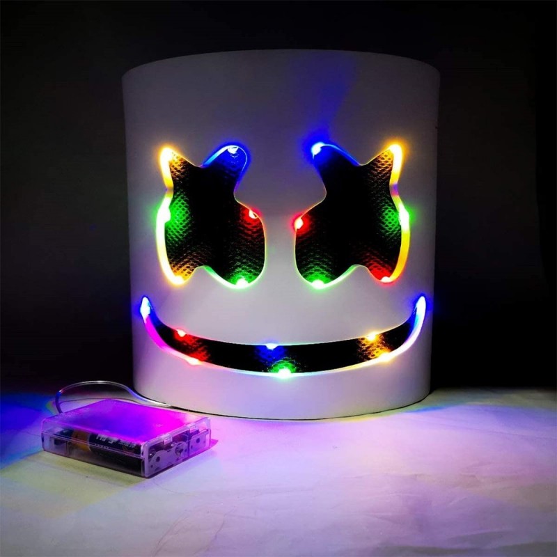 Luminous helmet mask - full face prop - halloween party - entertainment - breathable - led lighting