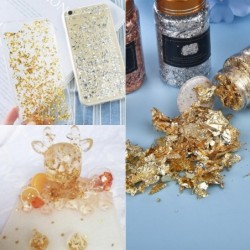 Goudfolie papier - vlokken - confetti - voor epoxyhars ambacht / nail art / sieraden makenNagellak