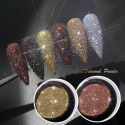 Shining sugar nail glitter - manicure with rose / gold / sandy glitter dust - luxury sparkling gel nail design
