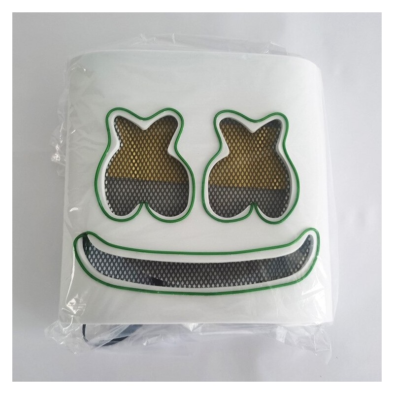 Luminous helmet mask - full face prop - halloween party - entertainment - breathable - led lighting
