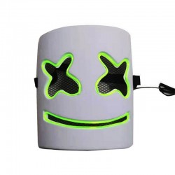 Luminous helmet mask - full face prop - halloween party - entertainment - breathable - led lighting