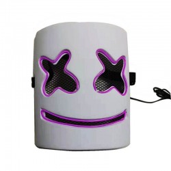 Luminous helmet mask - full face prop - halloween party - entertainment - breathable - led lighting