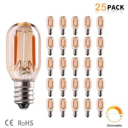 Vintage LED bulb - Edison tubular - T22 - E12 - E14 - 1W - dimmable - 2200K gold