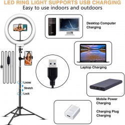 LED selfie ring - fill light lamp - with tripod - for makeup / video / photos - dimmableTripods & stands