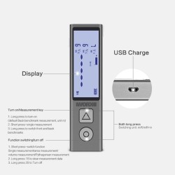 Mini laser digital rangefinder - 40m - WX013 - LCD - handheld - pocket - USB - rechargeable
