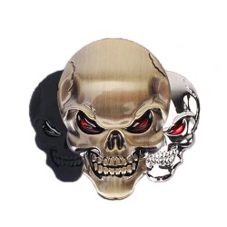 3D skull - metal car / motorcycle sticker - emblem