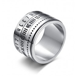 Titanium ring met Arabische cijfers & draaitijd - kalenderRingen